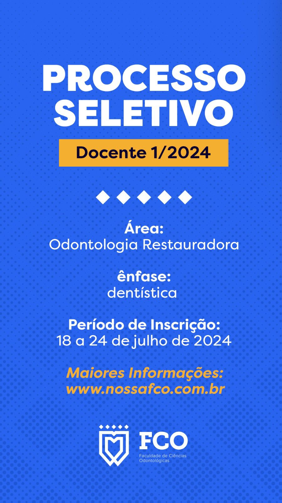 Processo Seletivo Simplificado 01/2024 para Docente